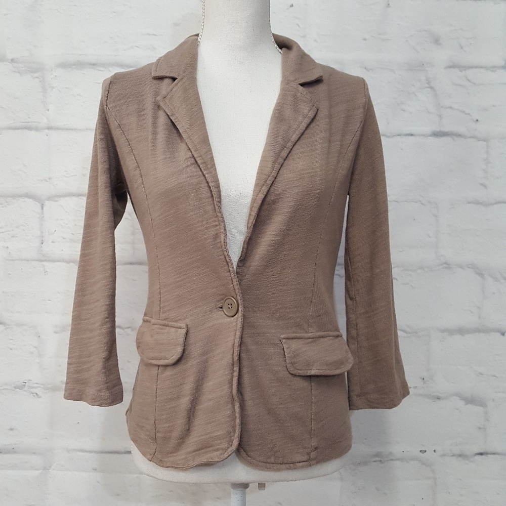 Caslon 3/4 sleeve knit blazer